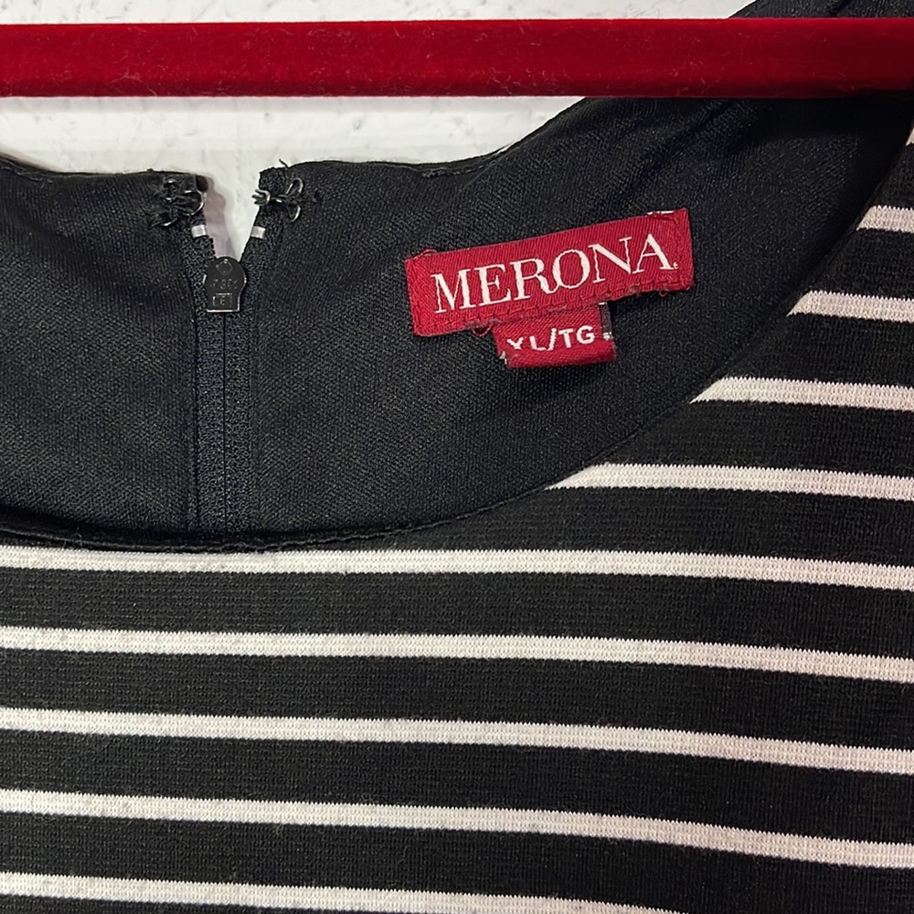 Black and white striped Merona size extra large dress sleeveless - Picture 3 of 4